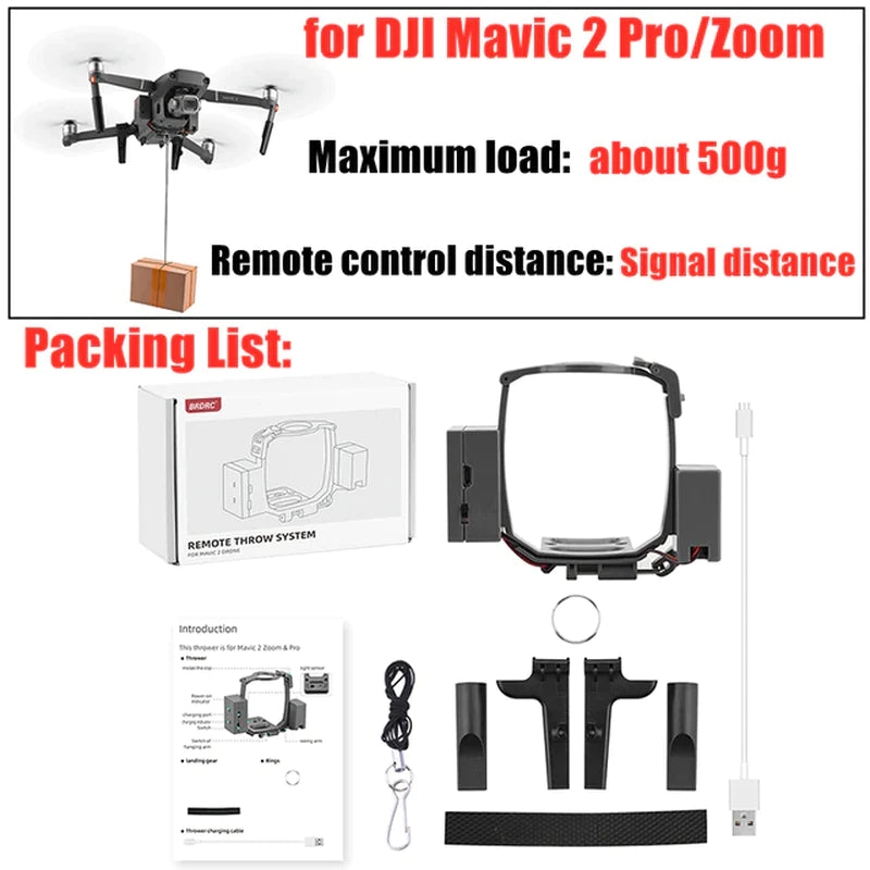 Airdrop System for DJI Mavic 3/2 Pro Zoom AIR 2 Mini 2/Mini 3 Drone Fishing Bait Wedding Ring Gift Deliver Life Rescue Thrower